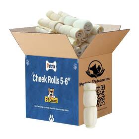 Pr201-25 Petrix Petcare Cheek Rolls For Medium And Large Dogs 5 -6 Inch 25 Count Single Indegredient