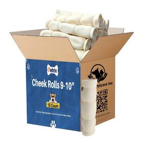 Pr204-10 Petrix Petcare Cheek Rolls For Medium And Large Dogs 9-10 Inch 10 Count Single Indegredient