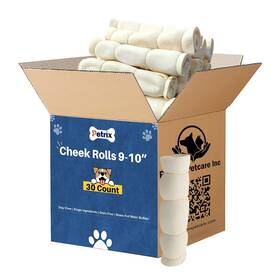 Pr204-30 Petrix Petcare Cheek Rolls For Medium And Large Dogs 9-10 Inch 30 Count Single Indegredient