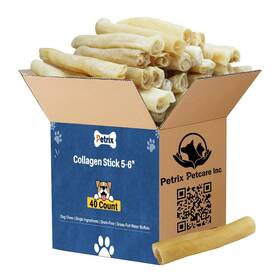 Pr231-40 Petrix Petcare Puffed Collagen 5 -6 Inch Bully Sticks For All Life Stages Dogs 40 Count