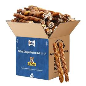 Pr240-30 Petrix Petcare Natural Collagen Bradided Stick 11-12 30 Count For Large And Medium Dogs