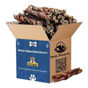 Pr243-35 Petrix Petcare Maximum Collagen Braided Bully Sticks 05-06 Inch For Dogs 35 Count