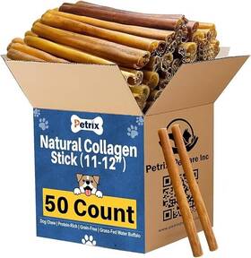 Pr239-50 Petrix Natural Collagen Stick 11-12 Inch 50 Count Hard Chew And Treats For Dogs