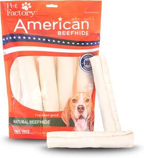 28205 - Pets American Beefhide 8-9 Inch Rolls Dog Chew Treats Natural Flavor 8 Count/1 Pack