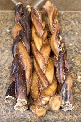 Pets Choice 813471012836 Bully Sticks Braided 6-7 Inch Premium 3 Into 1 12pack