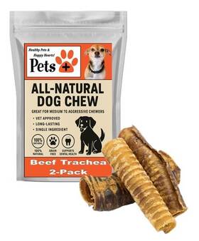 B0fjkx5qj5 Pets Plus Beef Trachea Dog Chews 6 Inch 2-pack Natural High Protein Dental Treats