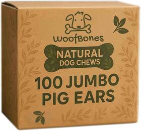 Pets Plus Natural 726084147270 All Jumbo Whole Pig Ears For Dogs 100 Pack Pork Ear Dog