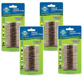 Petsafe 691200070506 4 Pack Busy Buddy Rawhide Gnawhide Rings Dog Toy Treat Refills Medium