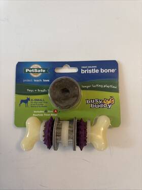 Petsafe 759023090832 Busy Buddy Bristle Bone Dog Toy Dental Treat And Chew Extra-small