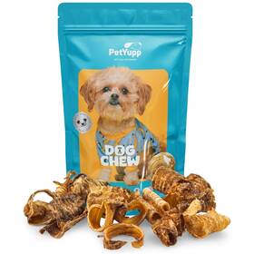 Petyupp 850064947199 Water Buffalo Trachea Dog Chews - Bite Size 8 Oz Natural Treats For