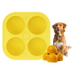 95694 Peutier Silicone Dog Treats Molds For Large Toy 4 Cavities Yellow