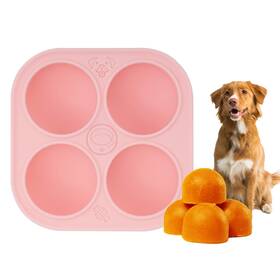 95700 Peutier Silicone Puppy Treat Molds - Large Dog Toy 4 Cavities Reusable Pink