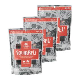 Phelps Wellness Collection 192959811575 Squirrel Attention Focusing Beef And Chicken Flavor Dog Treats 3 Pack 4.5 Oz