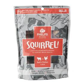 Phelps Wellness Collection 722791900160 Squirrel Attention Focusing Beef And Chicken Flavor Dog Treats 4.5 Oz