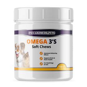 Piccardmeds4pets Piccard Meds 4 Pets 850053066306 Skin And Coat Omega-3 Soft Chews Small Dogs Cats 150ct