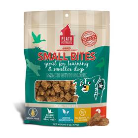 Plato 850002221381 Pet Treats Duck Grain Free Small Bites 6 Ounces Nutrient Rich Dog