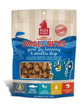 Plato 850002221398 Small Bites Dog Treats Natural Bite Sized Real Meat And Salmon Flavor G