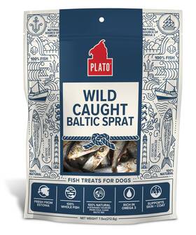 Plato 850002221794 Pet Treats Fish Dog - Air-dried Single Ingredient Treat With Om