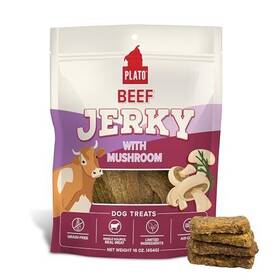Plato 850054017185 Pet Treats Air Dried Real Meat Beef Jerky With Mushroom Dog G
