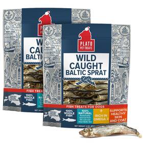 Plato 850054017703 Fish Dog Treats Air-dried Single Ingredient Omega 3 6 Fatty Acids 100% Whole