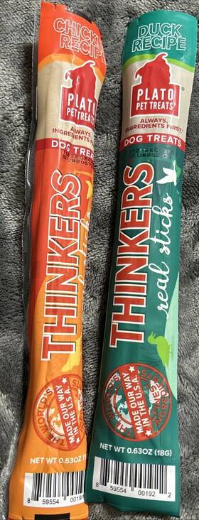 Plato 859554001922 Pet Treats Air Dried Dog Thinkers Stick Duck And Chicken Recipe 1 Ea