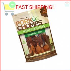 At316 Pork Chomps Premium 6ct Meaty Skewers Brown 3.98 Ounce Pack Of 1