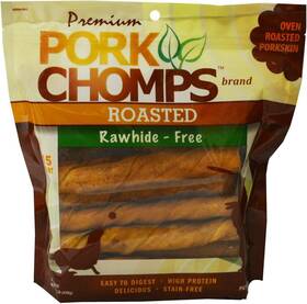 Dt010v Pork Chomps Roasted Rawhide-free Twist Dog Chew Treats - Pack Of 15