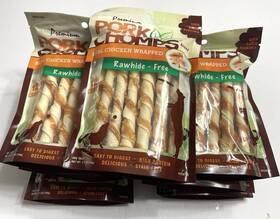 Pc2345rw Pork Chomps 7 Bags Mini Twists Dog Chews Chicken Wrap 12 Count Total Of 84
