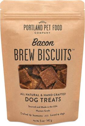 Portland Pet Food Company 0869772000027 Bacon Brew Dog Biscuits 5oz All Natural Human-grade Usa Made Tr
