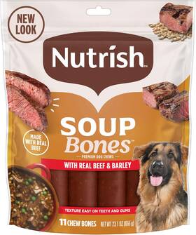 82767 Post Consumer Brands Llc Nutrish Soup Bones Premium Dog Chews With Real Beef And Barley 11 Packag