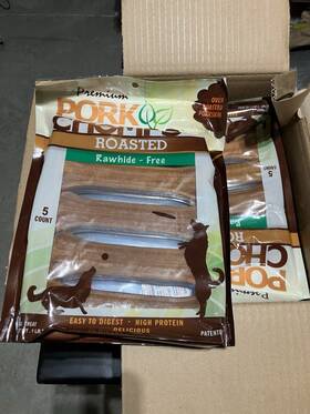 Dt830v Premium Pork Chomps 015958985033 Lot Of 40 Oven Roasted Porkskin Dog Bones Rawhide-free Treats