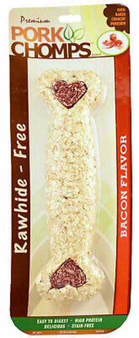Dt523 Premium Pork Chomps Dog Treats Bacon Crunchy Bone 8- Inch -dt523