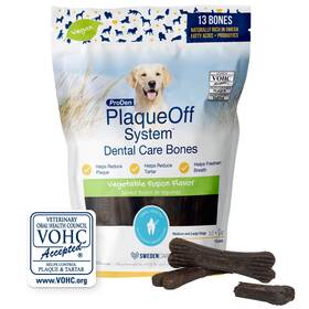 Proden Plaqueoff 019962639616 System Dental Care Bones For Dogs - Vegetable 17 Oz