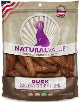 Products 313056148115 Natural Value All Soft Chew Duck Sausages For Dogs 13-ounce