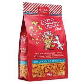 486030 Pup Corn Plus Puffed Dog Treats Chicken And Cheddar Cheese
