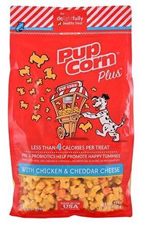 Pup Corn 738039208981 Plus - Puffed Dog Treats With Prebiotics And Probiotics Chicken Cheddar C