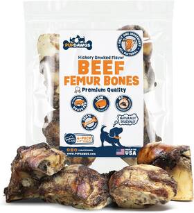 99170 Pupdawgs Beef Femur Bones - 4-5 Inch Hickory-smoked Dog 8 Pk