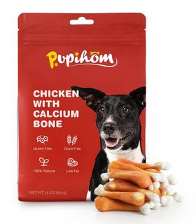 Pph-dwc45003 Pupihom Dog Chewy Treats Chicken Calcium Bone Teeth Clean Training 2 Package