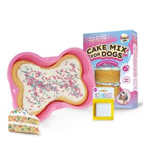 Puppy Cake 011586991132 Mix Dog Birthday Kit With Bone Silicone Pan And Candles Pink