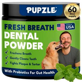 Pupzle 897133890402 Dog Teeth Cleaning Powder For Fresh Breath Dental Tartar And Plaqu