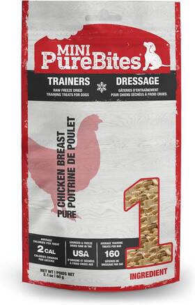 Purebites 878968002578 Mini Chicken Breast Freeze Dried Dog Treats 1 Ingredient Made In