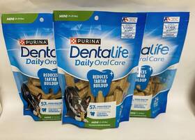 Purina 017800176262 3 New Dentalife Daily Oral Care Mini Dental Dog Treats 24ct Each