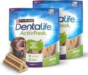 Purina 017800182423 Pack Of 2 Activefresh Large Dog Dental Chews With Chicken 35 Oz 30ct Ex 12/25