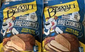 Purina 038100105448 Lot Of 2 Begginft Strips Dog Treats 8 Oz Bacon/beef Brisket Bbq 6/2026