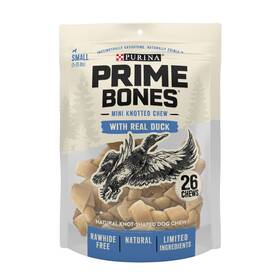 Purina 038100190611 Prime Bones Mini Knotted Chews Rawhide Free Natural Dog Treats With Re