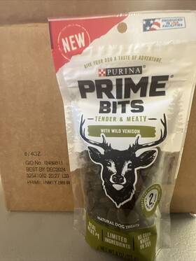 Purina 038100193254 Prime Bits With Wild Venison Dog Treats Pouch Food 6- 8oz Packs