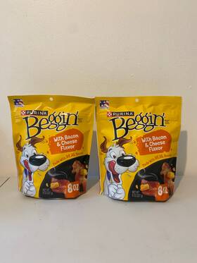 Purina 038100195845 2-pack Beggin Dog Treats Bacon And Cheese Flavor 8 Oz. Bags