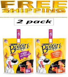 2005619 Purina Begginft Strips Dog Treats Bacon And Cheese Flavors 32 Oz. 2 Pk