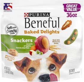 259767318 Purina Beneful Dog Training Treats Baked Delights Snackers 36 Oz. Pouch