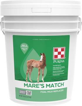 Purina 445032165182 Mares Match Foal Milk Replacer For Horses 20 Pound Lb Pail